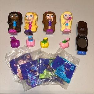 McDonald’s diva star dolls 2001 lot of five and four diva bags NWT